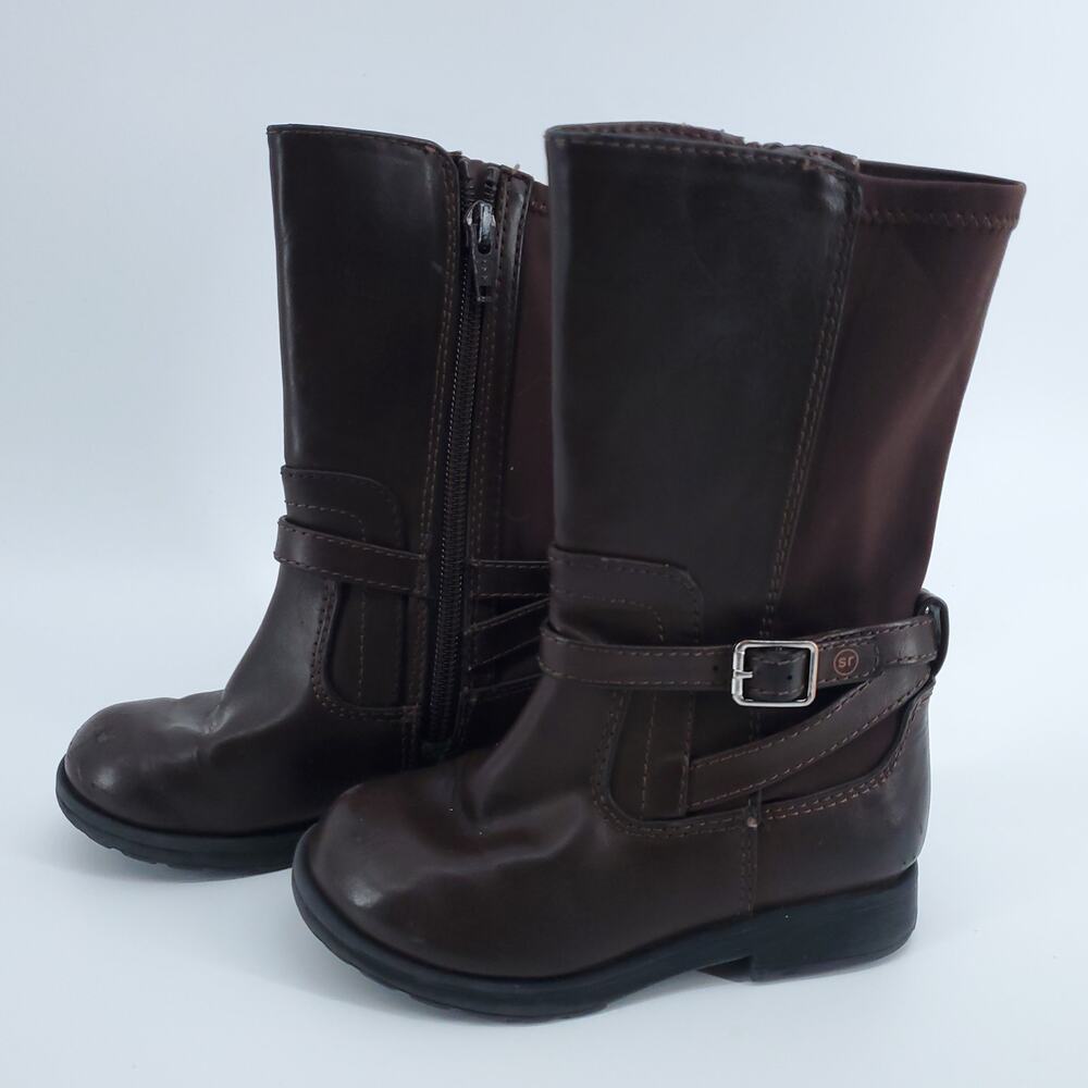 Stride Rite Girl Toddler SR Ella Rose Tall Brown Riding Boot Inside Zipper| 8T